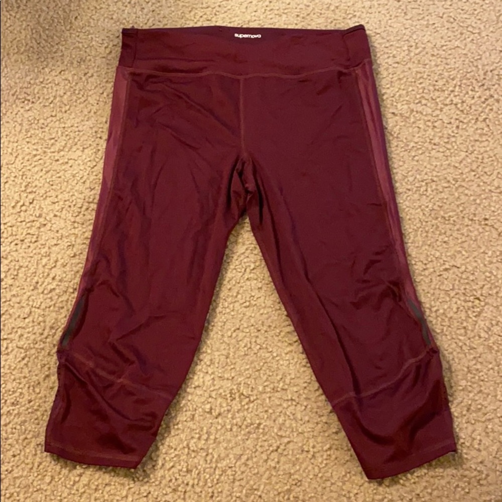 Maroon Adidas Crop Tights.